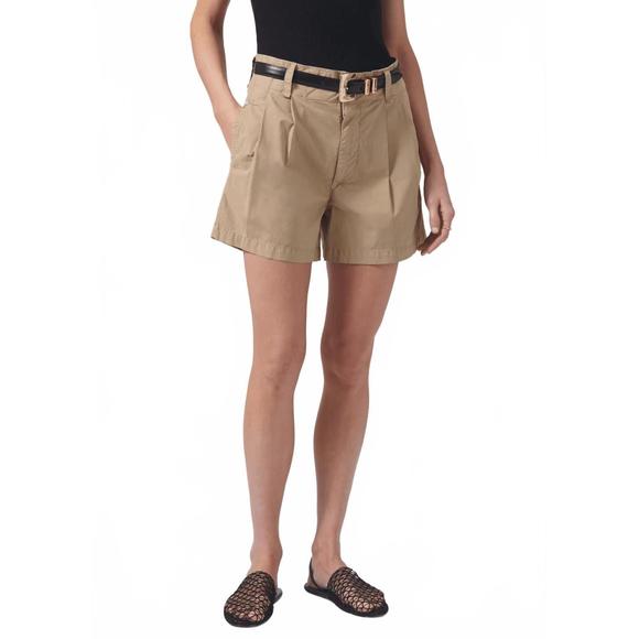 NEW CITIZENS OF HUMANITY coralin pleated short in sandcastle